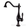 Retro Single Hole Matte Black Kitchen Faucet Mixer Classic Kitchen Sink Taps